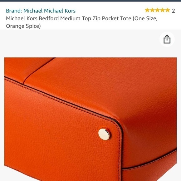 Michael Kors Bedford Orange Spice Leather Handbag - Picture 10 of 12